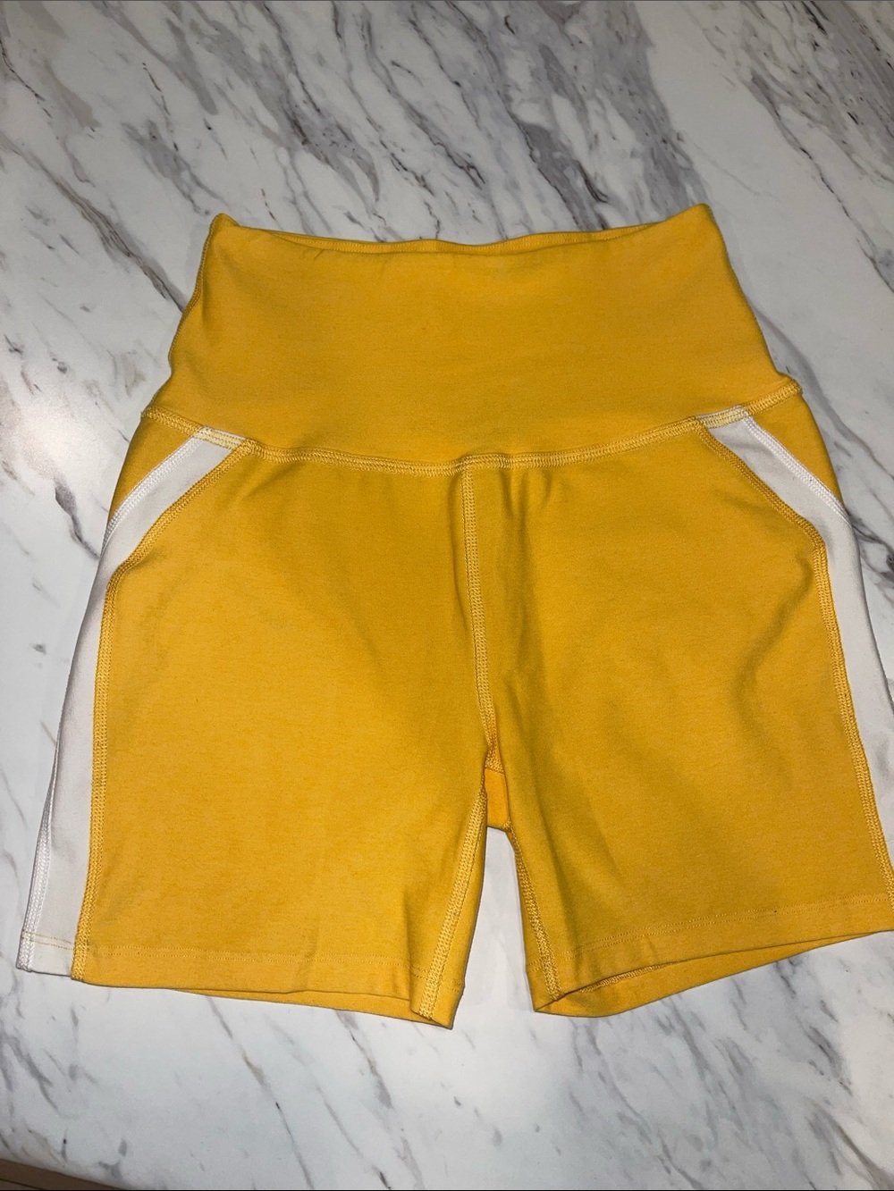 Beyond Yoga Women's Yellow High-Waist Athletic Shorts